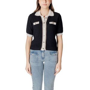 Morgan De Toi Knit Cardigan Short Sleeves Women Black Sweaters